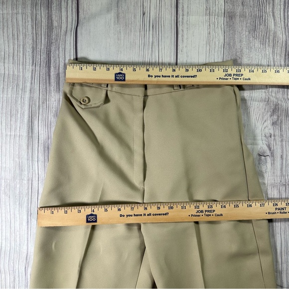 70s Vintage 100% Polyester College Town Women’s Boot Cut Tan Zip Up Pants - Picture 3 of 7